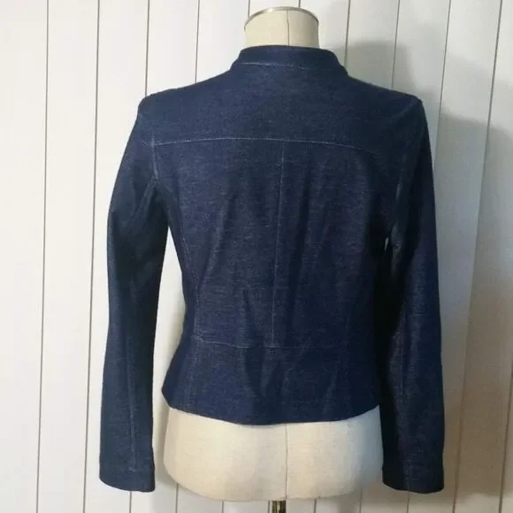 Liz Claiborne Blue Jacket Blazer Zip Petite PS - Picture 4 of 7